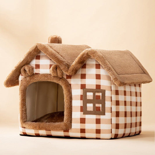 Foldable Dog House: Warm Winter Bed for Pets - LouWoof